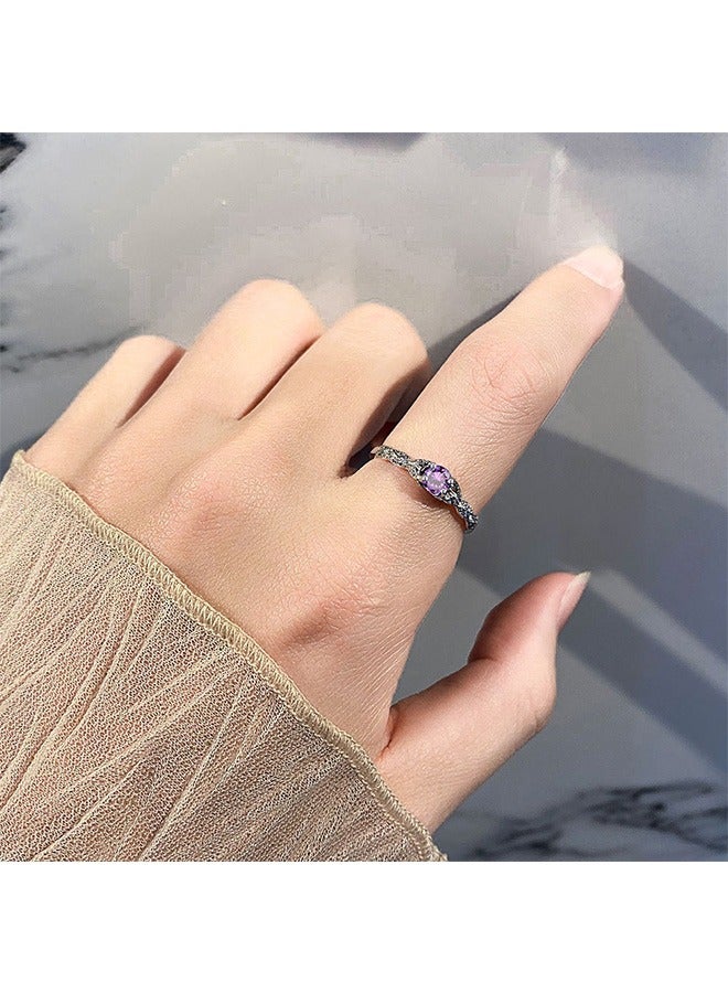 Beyond Natural Amethyst Ring, Anti Fading Titanium Ring, Stabilize Mood and Increase luck Ring (Silver) - Image 3