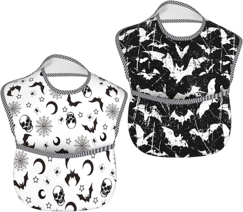 Qwalnely Bibs Cute Baby Stuff 2Packs for 624 Months Waterproof Washable Fabric - Image 2