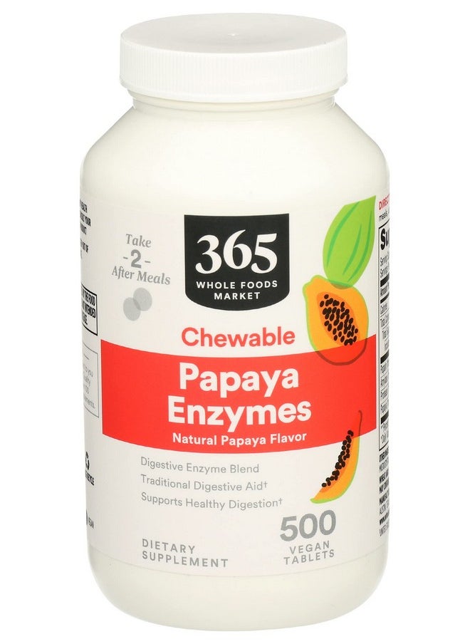 365 by Whole Foods Market - Papaya Enzymes 500 Chews - Image 1