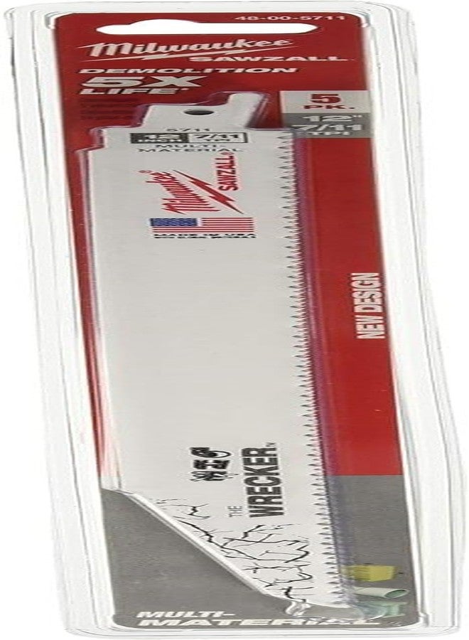 MILWAUKEE Super SAWZALL Blade 8T 12in Length WRECKER (5PK) Part # 48-00-5711 - Image 1