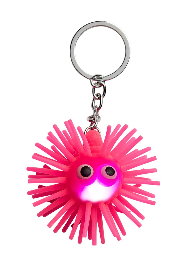Fuzzy Guy Light Up Keyring Pink