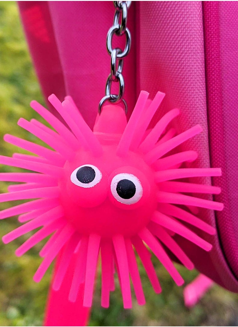 Fuzzy Guy Light Up Keyring Pink