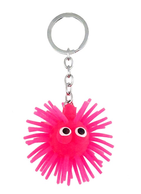Fuzzy Guy Light Up Keyring Pink