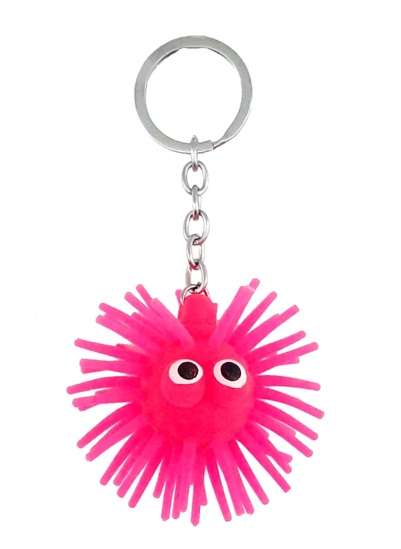Fuzzy Guy Light Up Keyring Pink