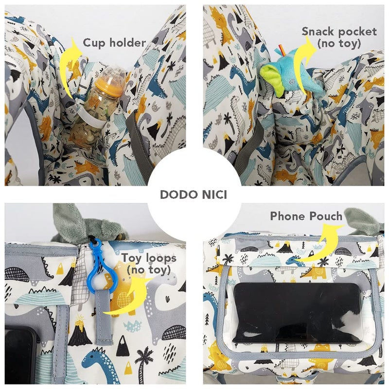 DODO NICI Shopping Cart Cover for Baby/Toddler, Cozy High Chair Cover, with Removable seat positioner, Dinosaur - Image 4
