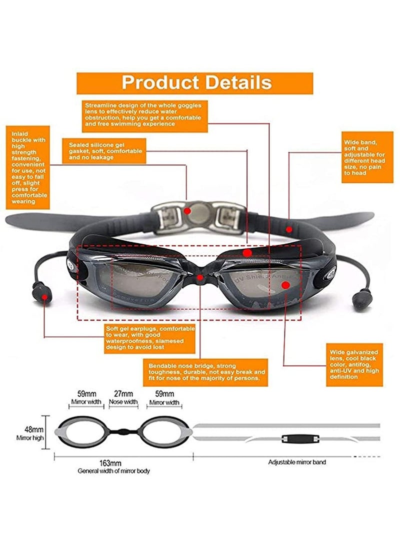 KASTWAVE Cozy Swimming Goggles, Anti Fog Wide Clear Vision Swimming Goggles for Adults Men Women - Image 2