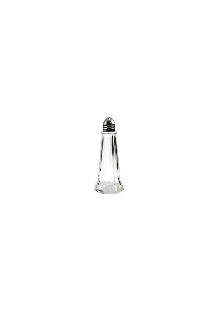 Update International Classic Tower Style Salt & Pepper Shaker Set - 1 oz. Glass Body with Chrome Top - Set of 2 - Image 2