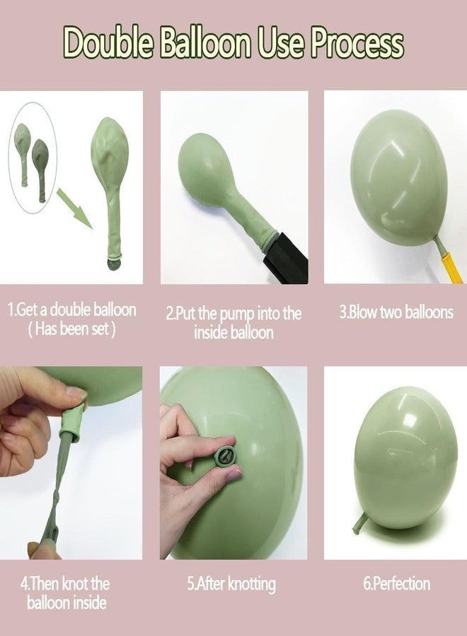 Partycus Pink Green Yellow Balloon Arch Double Stuffed, Dusty Green Light Yellow Mauve Ivory Pastel Balloon Garland Kit for Baby Shower Birthday Bridal Wedding Flower Valentine Party Decoration - Image 5