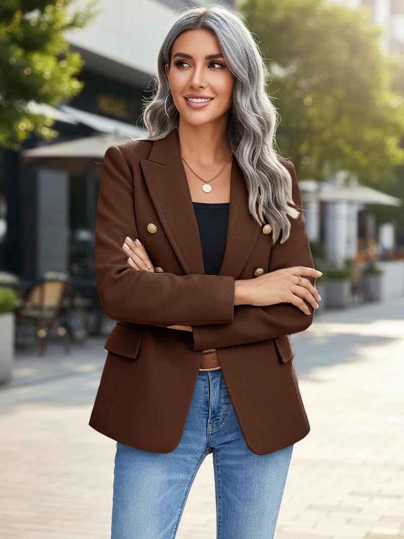 Mina Self Wool Blazer Jackets for Women 2026 Winter Coats Chocolate Brown Clothes Women's Warm Trendy Casual Dressy Business Casual Ladies Outfits Womens Blazers Suit for Work Professional - Image 4