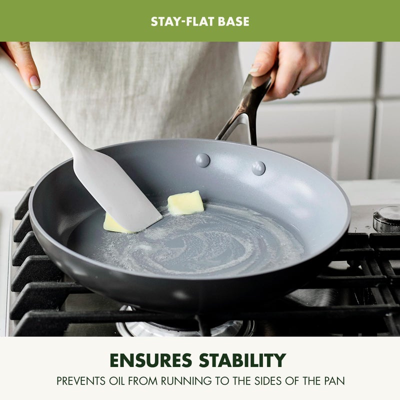 GreenPan Valencia Pro Ceramic Nonstick 8" 9.5" & 11" Fry Pan Skillet Set, Hard Anodized PFAS-Free, Induction Ready, Compatible on All Cooktops, Dishwasher Safe, Oven Safe to 600F, Gray - Image 5
