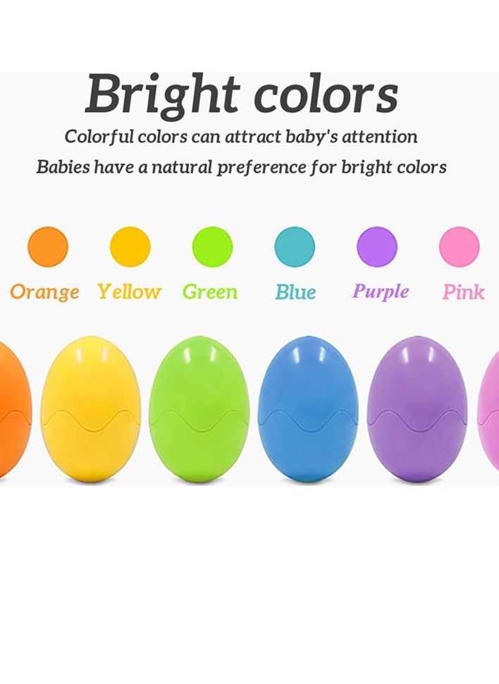 SYOSI - Color Shape Matching Eggs Set, Educational Toy with Blue Egg Holder, Early Learning Shapes Sorting Recognition Skills - Sorting Puzzle for Kid, Baby, Toddler, Boy, Girl, Birthday Gift (6 Eggs) - Image 1