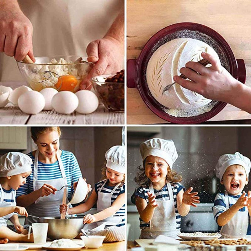 KASTWAVE Bread Lame and Large Danish Dough Whisk Set With 5 Replacement Blades and Leather Protective Cover Stainless Steel Bread Making Tools for Pastry, Baking Cake - Image 2