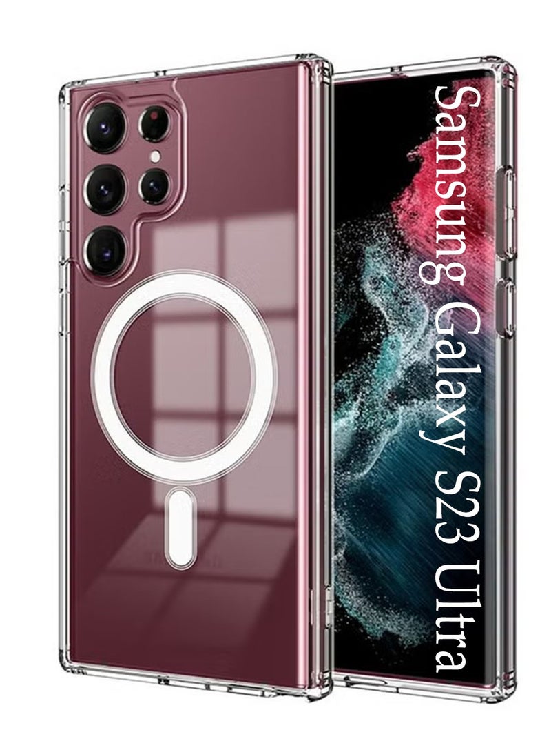 X-level Samsung Galaxy S23 Ultra Case Cover with Support Magsafe Charger Charging Thin Shockproof and Transparent Non-yellow Case,Slim Soft TPU Phone Case for Galaxy S23 Ultra - Image 1