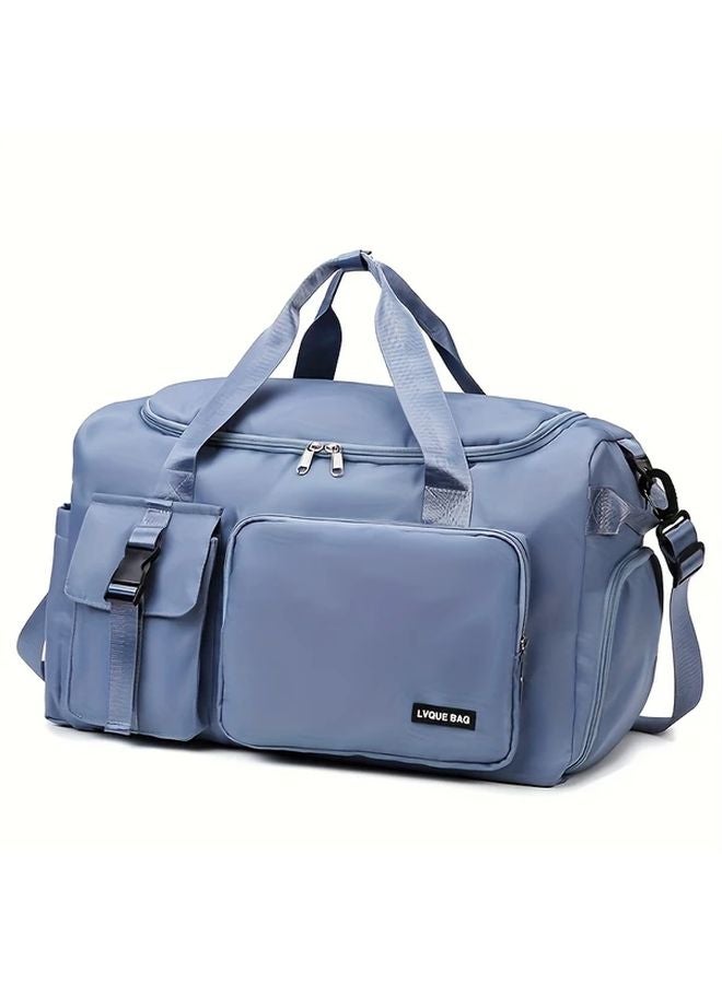 Misty Blue Large Capacity Convertible Tote Backpack Handbag Adjustable Strap Multiple Compartments - Image 1