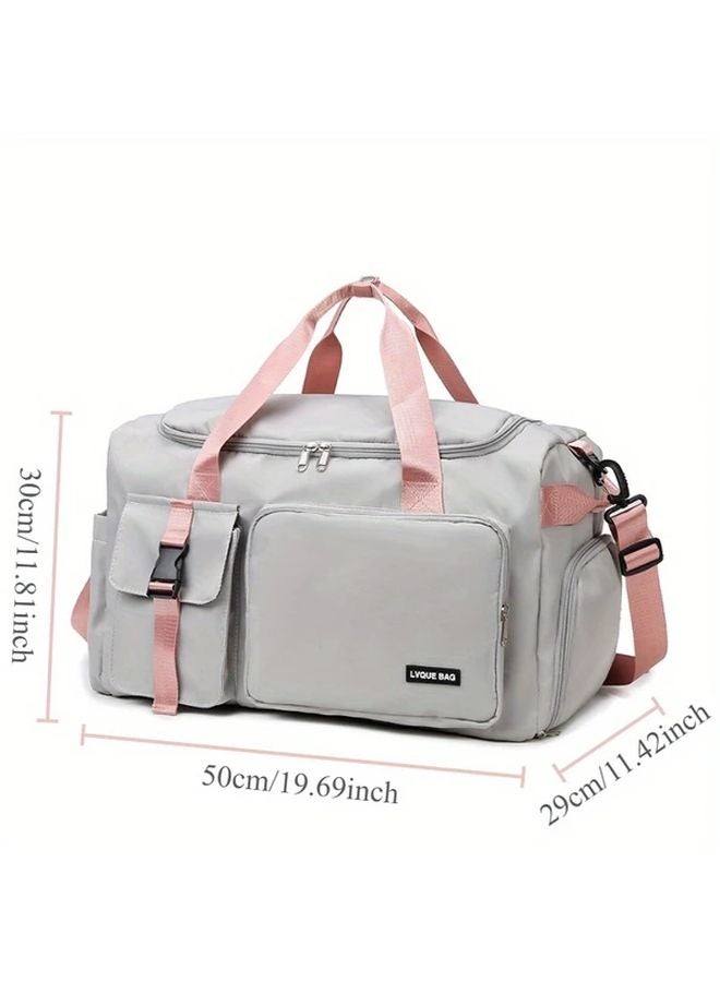 Misty Blue Large Capacity Convertible Tote Backpack Handbag Adjustable Strap Multiple Compartments - Image 4