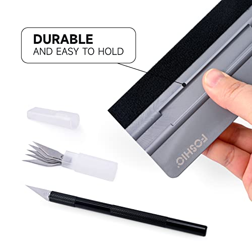 FOSHIO Felt Squeegee Craft Knife Window Tint Kit, 6 Inch Squeegee for Vinyl, Exacto Knife with Extra 5PCS Blades Window Tint Tools, Vinyl Wrap Tool for Window Film, Wallpaper, DIY Craft, Graphic Decal - Image 3