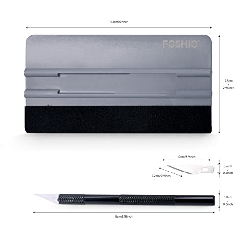 FOSHIO Felt Squeegee Craft Knife Window Tint Kit, 6 Inch Squeegee for Vinyl, Exacto Knife with Extra 5PCS Blades Window Tint Tools, Vinyl Wrap Tool for Window Film, Wallpaper, DIY Craft, Graphic Decal - Image 2