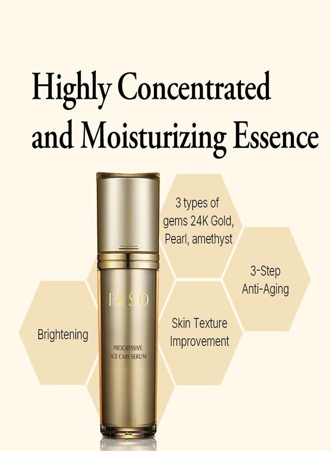 IASO PROGRESSIVE Age Care Serum | Premium Anti-Aging, Anti-Wrinkle Serum, Gold-Infused Formula, Improving Skin Quality and Texture, Korean Skin Care, 1.18 oz - Image 5