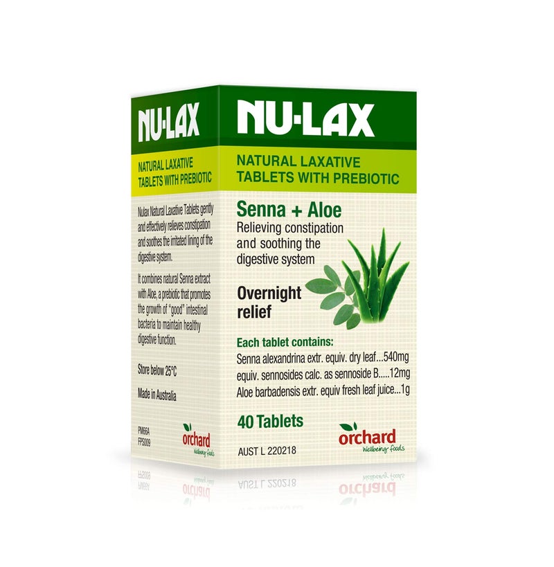 NULAX Nulax Natural Laxative Tablets With Prebiotic Senna Aloe 40 Tablets
