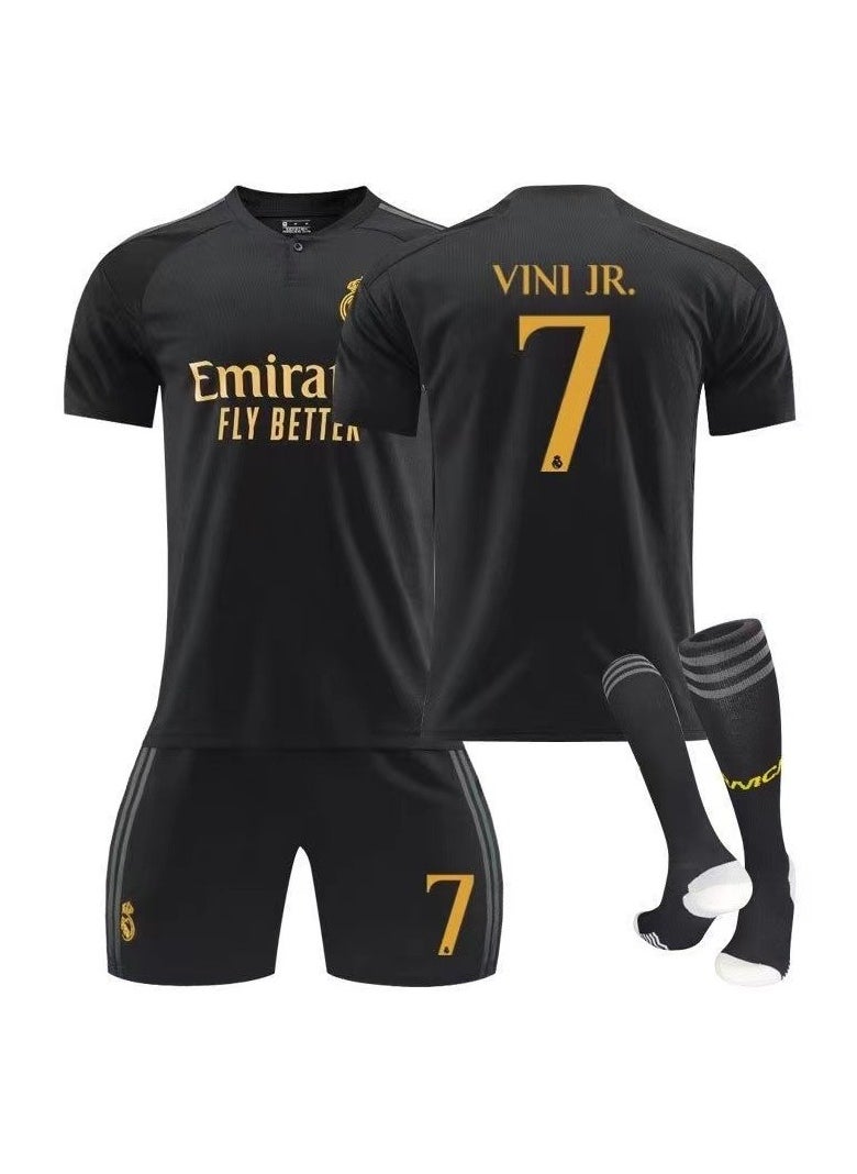 General - 23-24 Real Madrid Two Away Soccer Jersey VINI JR #7 Soccer Jersey/Shorts Socks Gift Set Kids Size and Adult Size, Gift for Fans and Friends - Image 1