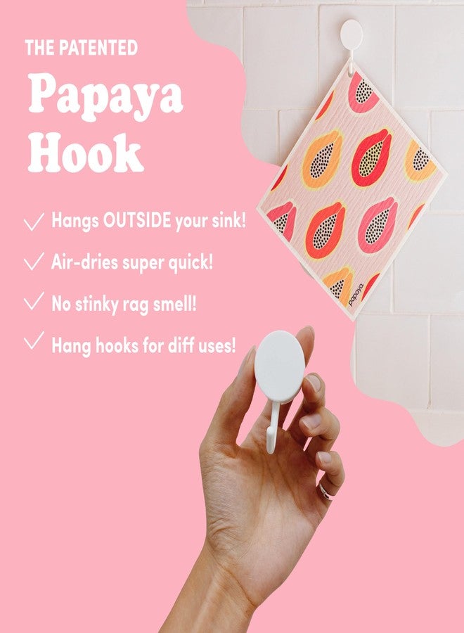 Papaya Reusable Paper Towels 4-Pack - 4 Sheets + 2 Hooks, Quick Drying, No Odor, 1 Sheet Replaces 17 Rolls, Washable Kitchen Cloth, Sustainable Dish Sponge, Eco Friendly Gift (Fruit Cocktail) - Image 4