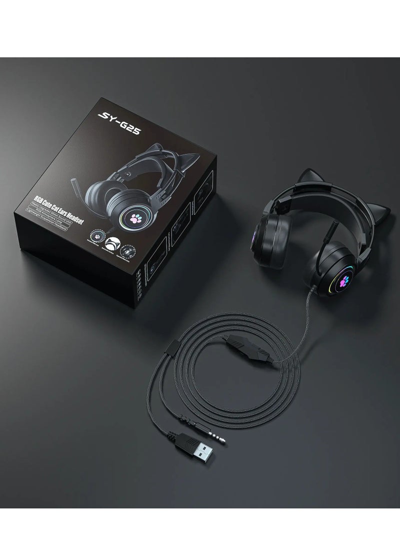 SY-G25 Devil Ears Design RGB Lighting Wired Control Gaming - Image 2