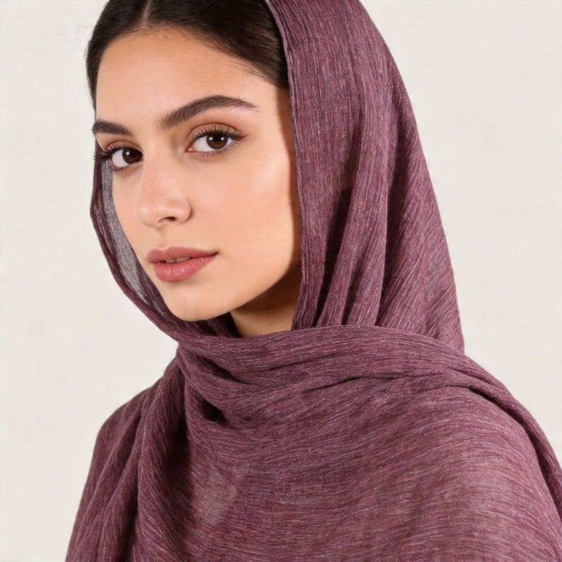 وشاح فيسكوز ناعم بملمس مجعد وطباعة تي داي، شال طويل - Image 1
