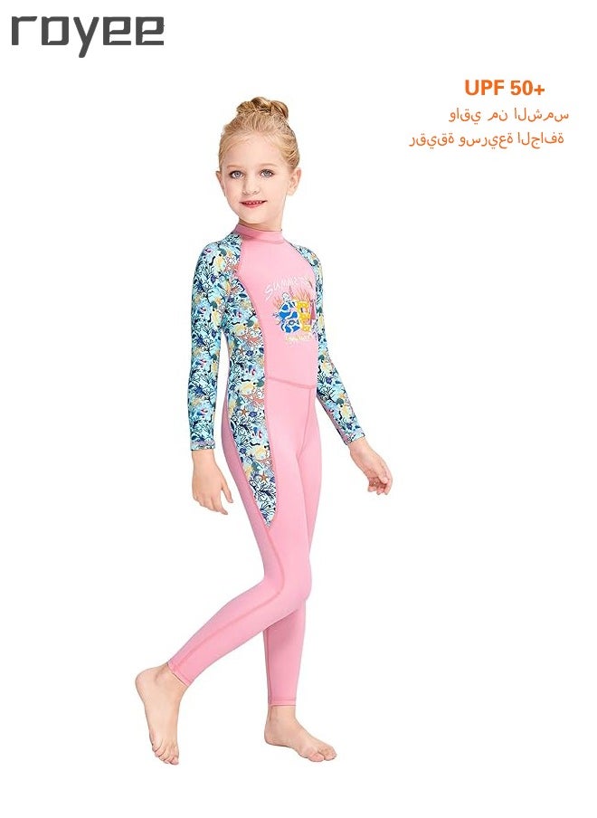 Royee - Summer New Children's long sleeved one-piece swimsuit, Outdoor Quick Drying Sun Protection Swimsuit, Small and Medium-sized Children's Jellyfish Suit, Suitable for Boys and Girls Aged 3-12 - Image 1