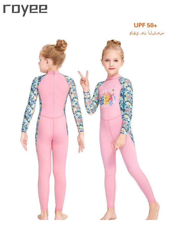 Royee - Summer New Children's long sleeved one-piece swimsuit, Outdoor Quick Drying Sun Protection Swimsuit, Small and Medium-sized Children's Jellyfish Suit, Suitable for Boys and Girls Aged 3-12 - Image 1