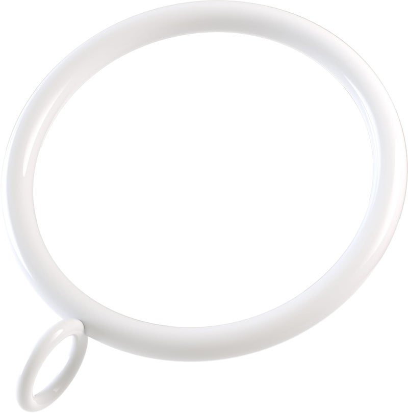 ANJUU 42 PCS Curtain Rings, 1.5 Inch Metal Curtain Drape Sliding Eyelet Rings-Hanging Rings for Curtains and Rods, Fits Up to 1 1/4-Inch Rod, White(Clips Not Included) - Image 1
