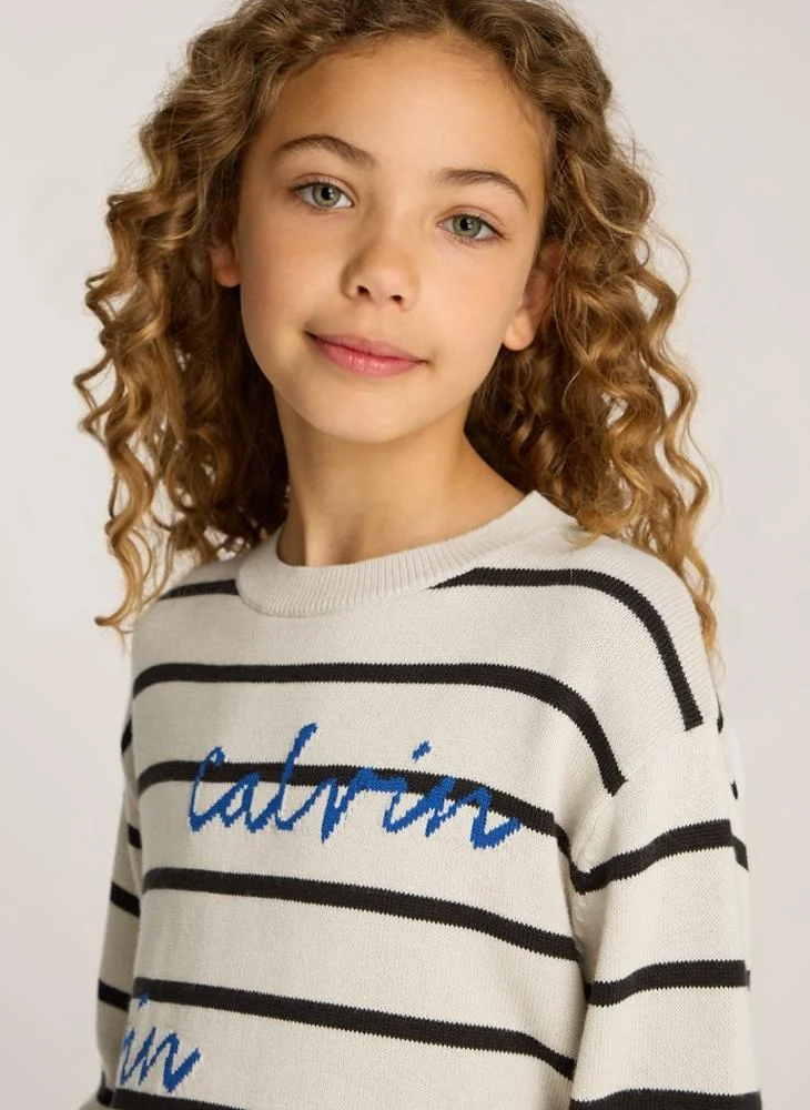 Calvin Klein Jeans Youth Stripe Logo Sweater