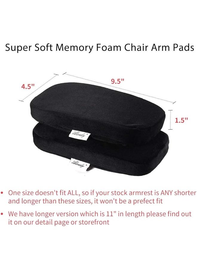 erorex Ergonomic Memory Foam Office Chair Armrest Pads Comfy Gaming Chair Arm Rest Covers For Elbows And Forearms Pressure Relief Set Of 2 Stretch Fit Black  - Image 2