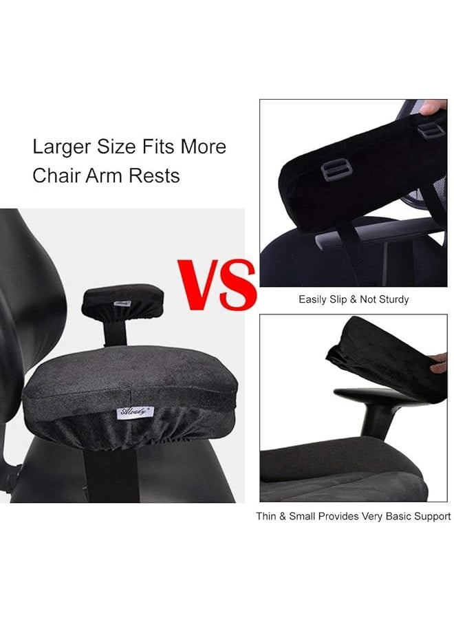 erorex Ergonomic Memory Foam Office Chair Armrest Pads Comfy Gaming Chair Arm Rest Covers For Elbows And Forearms Pressure Relief Set Of 2 Stretch Fit Black  - Image 5