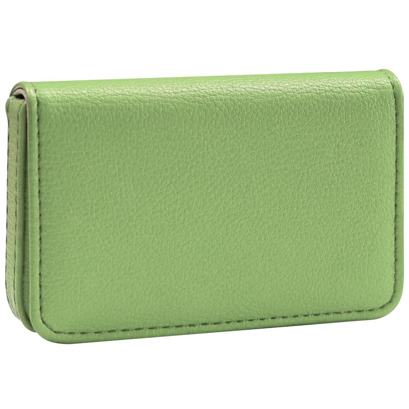 AI-DEE Business Card Holderï¼ŒPU Leather Business Card Case Color Printing Pattern Card Holder Walletï¼ŒPockets Magnetic Credit Card Holders for Men and Women - Banana Green - Image 1