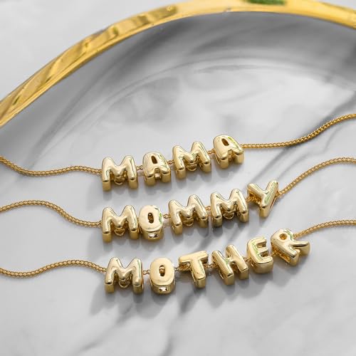 SLOONG Mama Necklace for Women, Mother's Day Gift for Mom Letter Necklace 18K Gold Plated Dainty Mother and Daughter Matching Gift for New Mom Boyfriends Mama (Gold) - Image 5