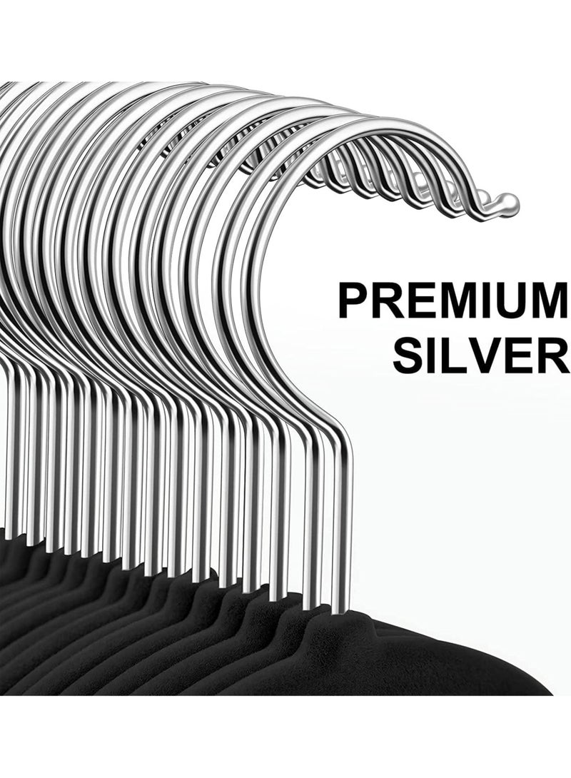 AUTOYSUR 50 Pcs Clothes Hangers, Non-Slip Adult Hangers with Notched Back Brackets, 360 Degree Swivel Hook, Suitable for Jackets, Suits, Dresses, Ties, Scarf Rings (Black)  - Image 5