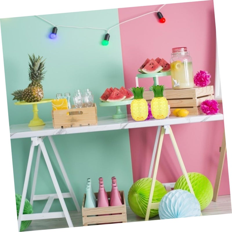 Pineapple Plastic Cups With Straws 4pcs Beach Party Drinkware - Image 3