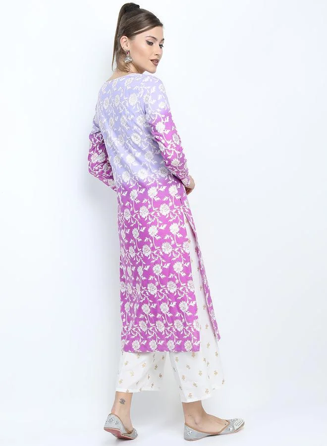 Vishudh Vishudh Women Multi-Colored Printed Kurta Set with Palazzo Pants and Dupatta