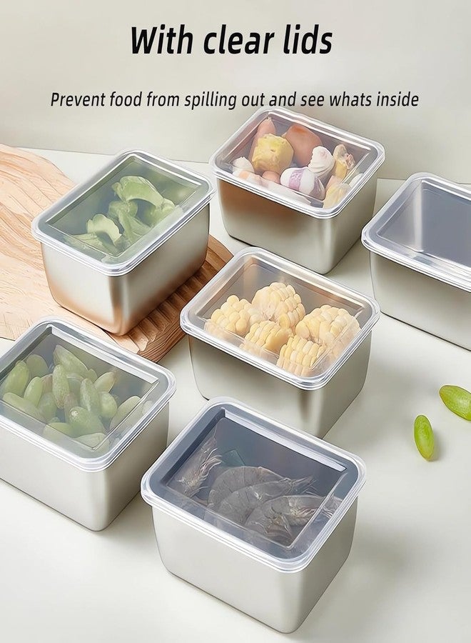 FAGVA Food Storage Box with Lid | Stainless Steel Lunch Box for Travel | Food Grade BPA Free Storage Container | Leak Proof Portable Easy to Carry Organizers for Kitchen (Pack of 2) - Image 5