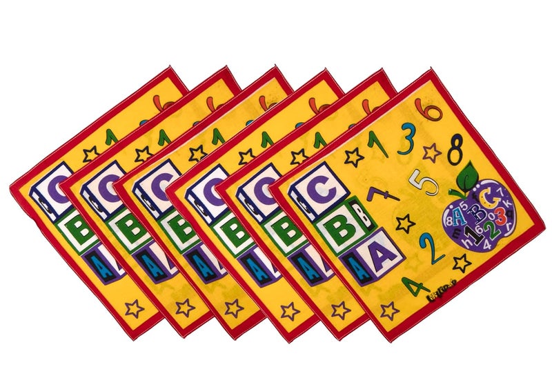 Uber World Handkerchief for kids | hanky for kids | Lunch Towel for School Kids | Napkins for Kids | Kids Handkerchief |Baby Napkins | Baby Handkerchiefs | ABC & Apple Print