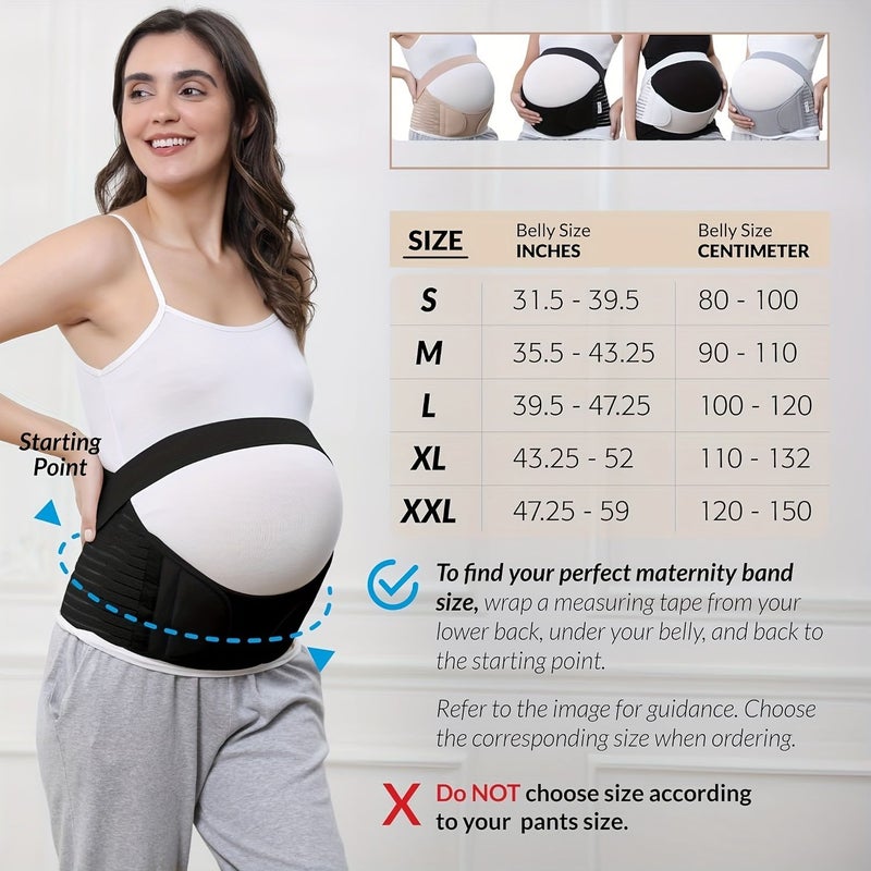 Wheat Colored 3 In 1 Maternity Belly Support Belt For Back Pelvis Hips Pregnancy Abdominal Support Mom Gift Size M - Image 1