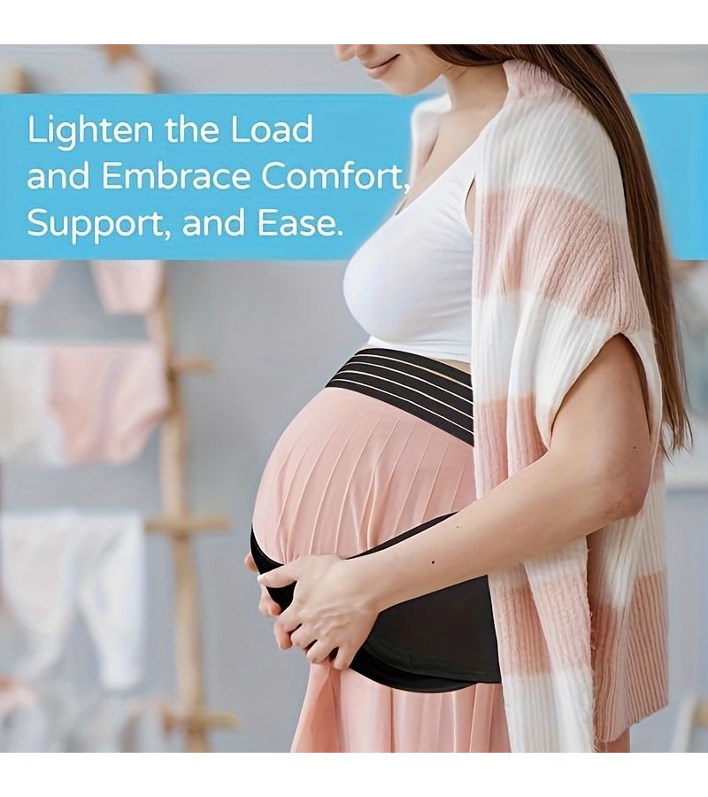 Wheat Colored 3 In 1 Maternity Belly Support Belt For Back Pelvis Hips Pregnancy Abdominal Support Mom Gift Size M - Image 3
