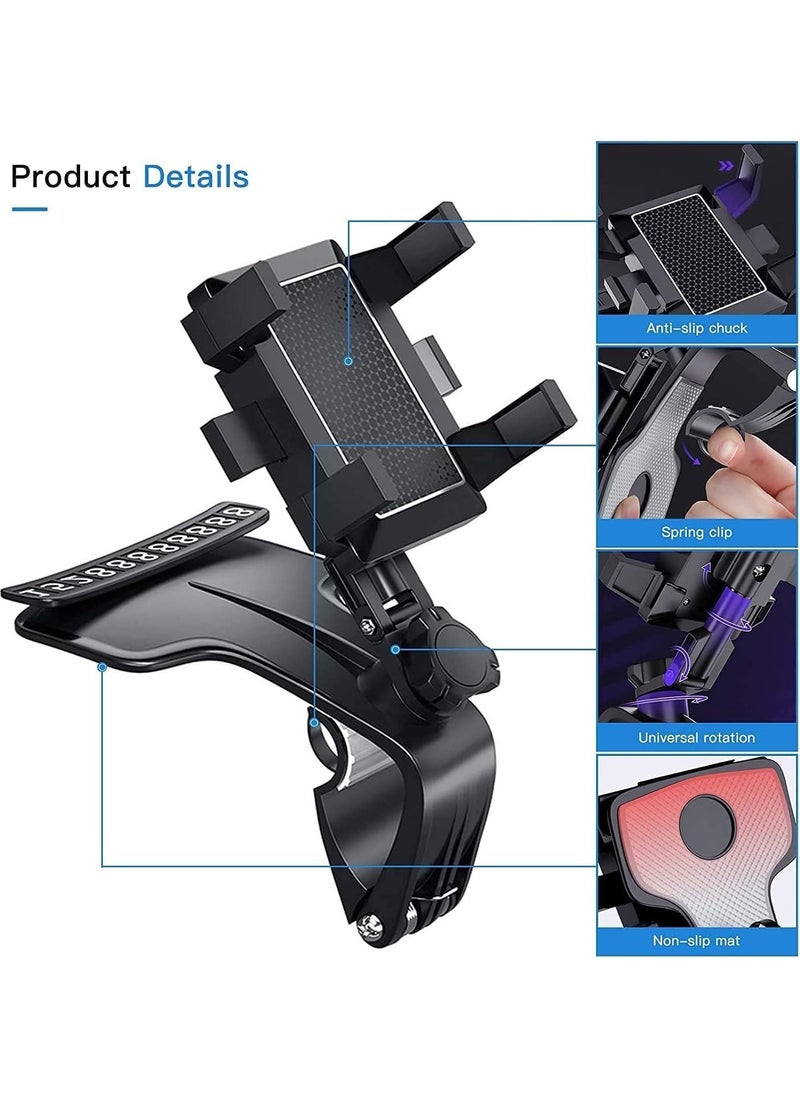 Generic - Mobile Phone Holder Miller Universal 360 Degrees Rotation Car Phone Holder HUD Dashboard Clip Mount Stand - Image 1
