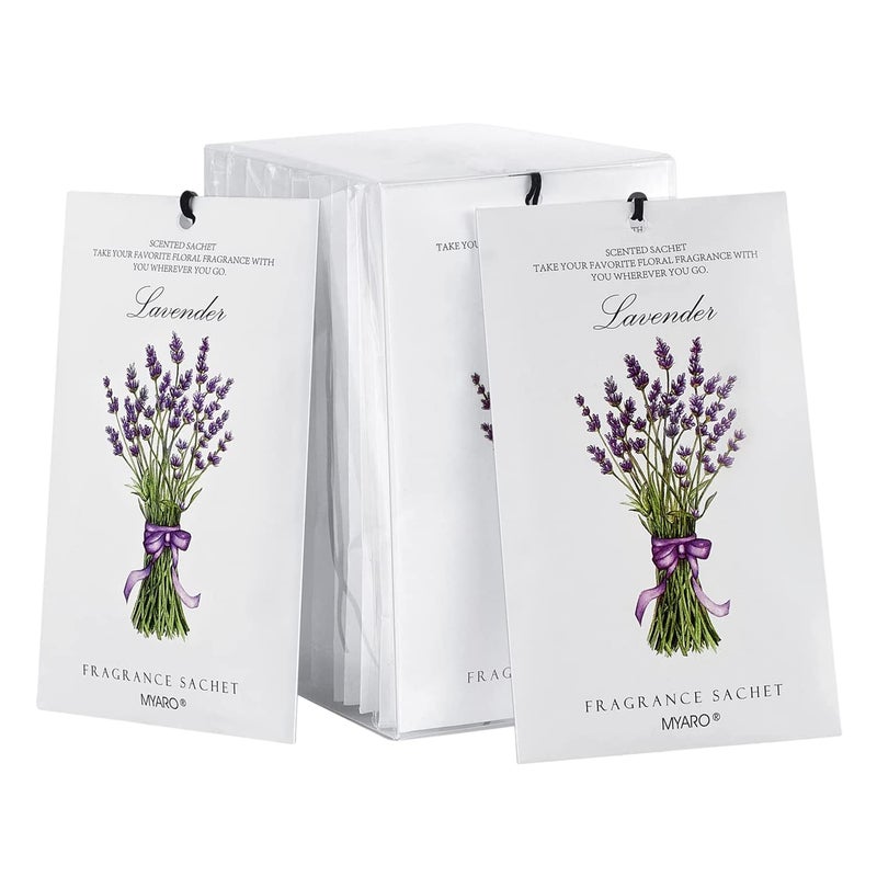 MYARO 12 Packs Lavender Scented Sachets Air Freshener for Drawer and Closet, Long-Lasting Sachet Bag Room Car Odor Deodorizer Fresh Scent Home Fragrance - Image 1