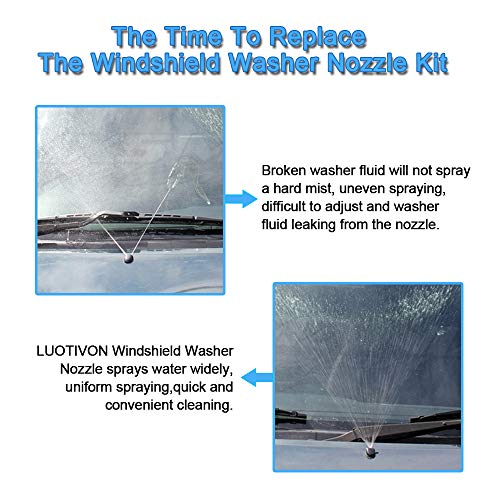 LUOTIVON Front Windshield Washer Nozzles Wiper Spray Kit- For: Dodge, Ram, Jeep - Replaces OEM #: 4805742AB, 5116079AA - Image 3