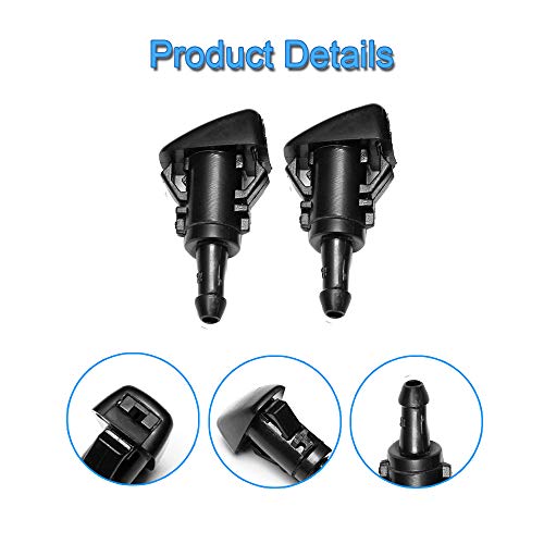 LUOTIVON Front Windshield Washer Nozzles Wiper Spray Kit- For: Dodge, Ram, Jeep - Replaces OEM #: 4805742AB, 5116079AA - Image 2
