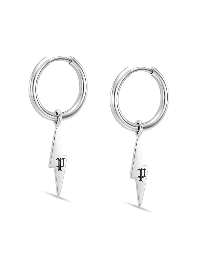 POLICE Strike Silver Stainless Steel Drop Earrings for Women