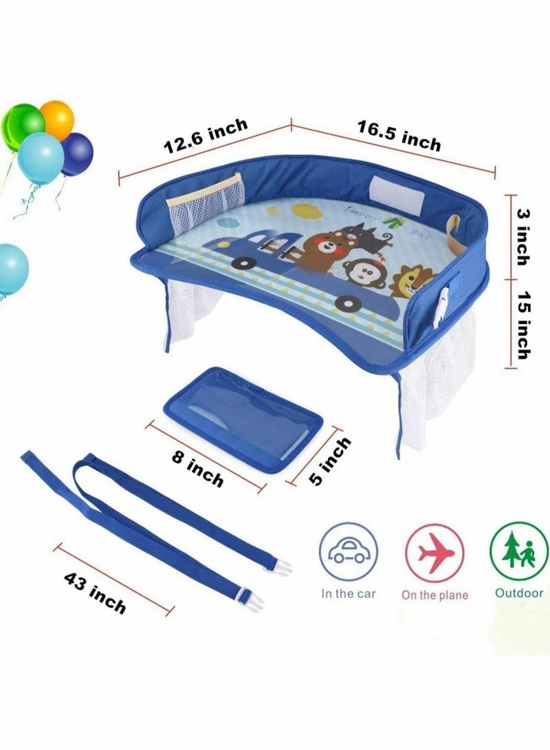 Travel Tray for Car Transparent Erasable Drawing Surface Seat Travel Tray with Mesh Pockets, Car Seat Activity Play Tray Organizer for Children Toddler  - Image 5