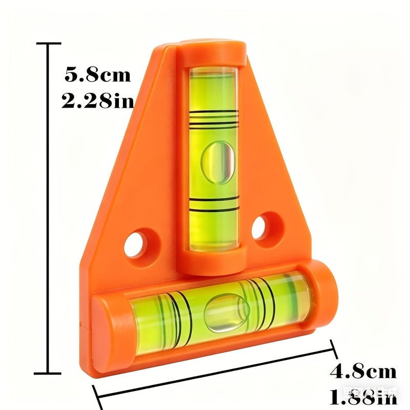 2pcs Orange T Level Magnetic Bubble Spirit Levels for RV Motorhome Trailers Tripods Furniture and Machines - Image 3