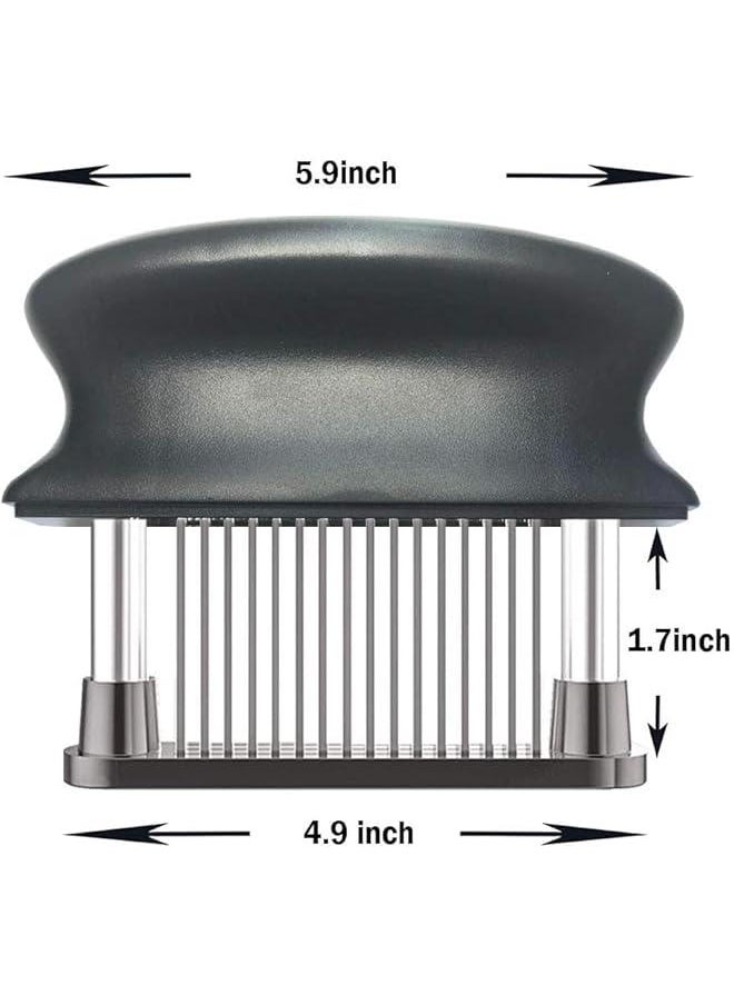 HOOKOR Meat Tenderizer with 48 Stainless Steel Ultra Sharp Needle Blades Heavy Duty Cooking machine for Tenderizing Beef, Turkey, Chicken, Steak, Veal, Pork, Fish etc，BBQ, Red  - Image 2